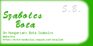 szabolcs bota business card
